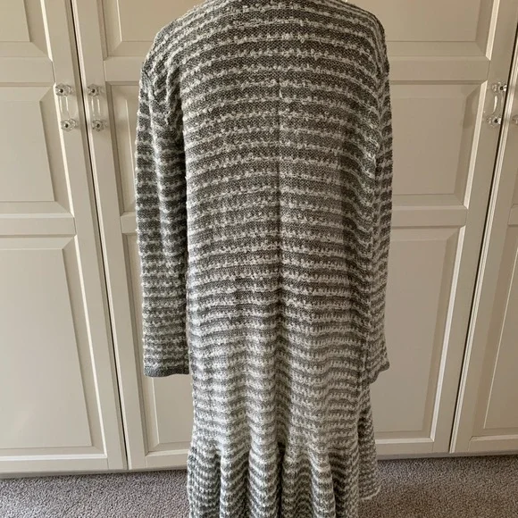FREE PEOPLE “SMILE LIKE YOU MEAN IT”STRIPED SWEATER CARDIGAN DUSTER” Size S - Picture 3 of 5